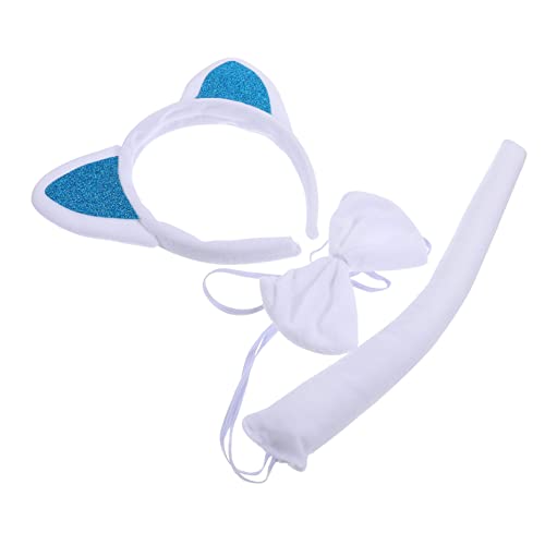 LALADEFIEE 1satz Cat Ears Haarreif Mit Und Fliege Flauschiges Cosplay Zubehör Für Partys Halloween Und Karneval Tierische Ohren Für Kreative Fotorequisiten von LALADEFIEE
