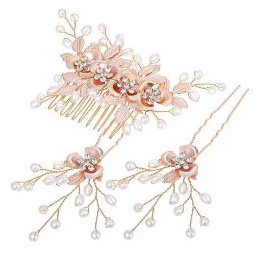 LALADEFIEE 1 Satz Teiliges Set Haarschmuck mit Perlen und Blättern Dekorative Haarspangen und Haarkämme für Damen für Frisuren und Besondere Anlässe von LALADEFIEE