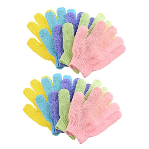 LALADEFIEE 10 Paare Peeling Handschuhe aus Doppelseitige Duschhandschuhe zur Sanften Körperreinigung und Tiefenexfoliation Fördert Zellerneuerung Fördert Durchblutung für Damen und Herren von LALADEFIEE