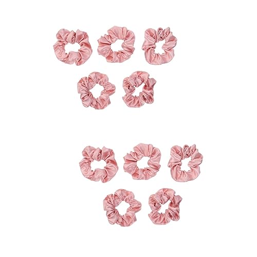 LALADEFIEE 10stücke Satin-haargummis Solid Color Elastische Haarseile Für Haarschmuck Für Damen Und Mädchen Für von LALADEFIEE