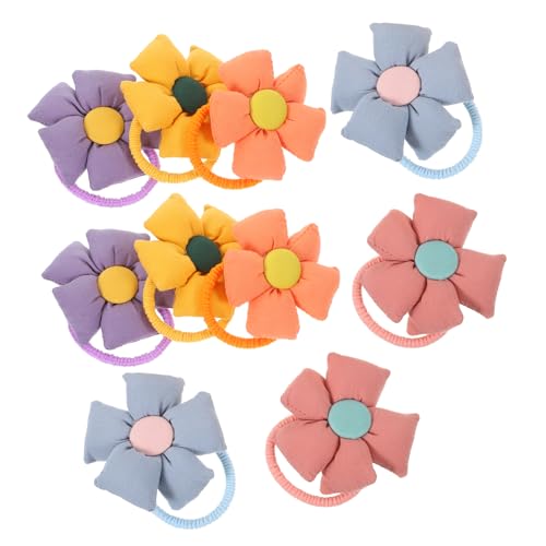 LALADEFIEE 10stücke Blumen Haargummis Für Mädchen Elastische Zopfgummis Haarschmuck Für Feines Haar Schonend Und Langlebig Für Ponytails Und Zöpfe von LALADEFIEE