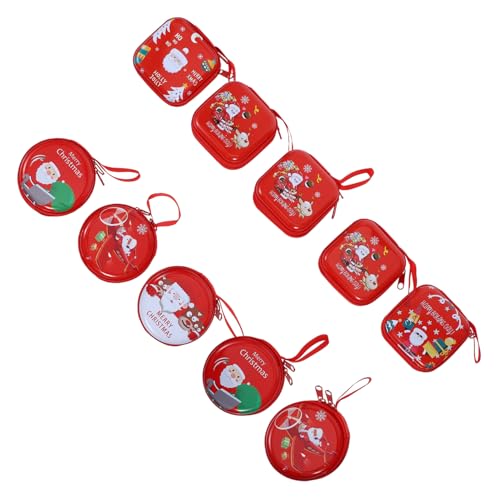LALADEFIEE 10stücke Kreative Mini Reißverschluss-münzbeutel Für Weihnachten Zufällige Muster Für Aufbewahrung Von Kleingeld Und Süßigkeiten von LALADEFIEE
