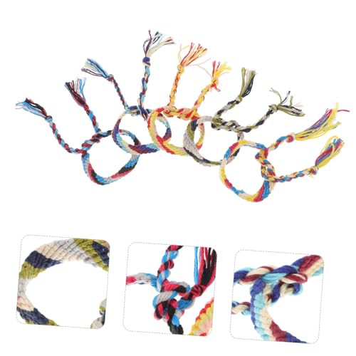LALADEFIEE Buntes Handgestricktes Armband Ethno Stil Freundschaftsarmband 10 Stücke Handgelenk Dekor Für Damen Und Herren von LALADEFIEE