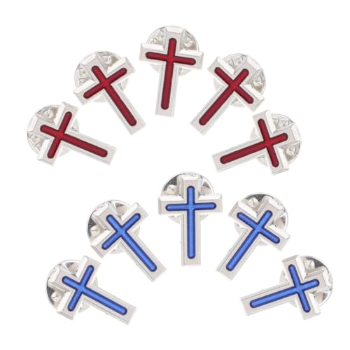 LALADEFIEE 10stücke Kreuz Anstecknadeln Aus Metall Christliche Gedenk Brosche Für Kommunionsfeiern Krawattennadeln Für Herren Und Damen Accessoires Für Anzüge Und Kleider von LALADEFIEE