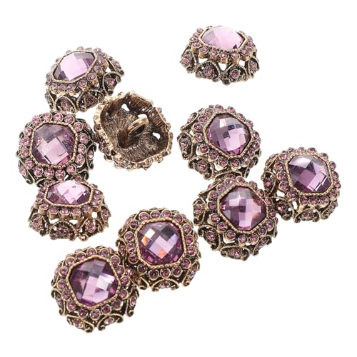 LALADEFIEE 10 Stück Teiliges Metall Knöpfe mit Funkelnden Strasssteinen Dekorative Zierknöpfe für Mäntel und Wolljacken Kleine Knöpfe Robustes Legierungs Material Accessoires für von LALADEFIEE