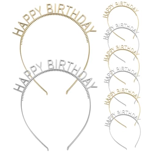LALADEFIEE 10stücke Happy Birthday Haarschmuck Goldene Und Silberne Geburtstags-stirnbänder Für Partys Und Feiern Bequem Und Langlebig Für Erwachsene von LALADEFIEE