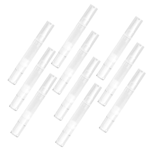 LALADEFIEE 10stücke Transparent Lippenstift Dispenser Tubes Mit Pinselspitze Nachfüllbare Kosmetikbehälter Für Lip Gloss Nagelöl Parfüm Und Mehr Für Reisen Und Unterwegs von LALADEFIEE