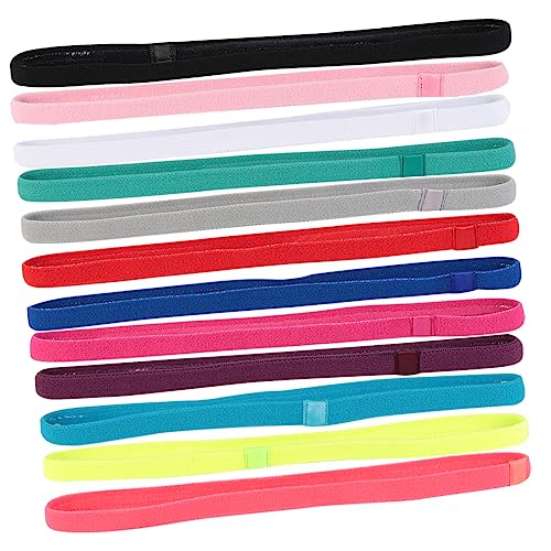 LALADEFIEE Elastische Haarbänder Sport 12er-Pack Yoga-Stirnbänder Anti-Rutsch-Schweißband für Frauen Mehrfarbiges Sport-Kopfbedeckungs-Set von LALADEFIEE