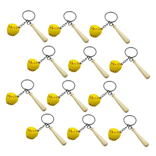 LALADEFIEE 12stücke Kleiner Baseball Schlüsselanhänger Aus Holz Teiliges Farbenfrohes Für Praktische Verwendung Als Schlüsselanhänger Für Und Häuser Für Baseball-Fans Und von LALADEFIEE