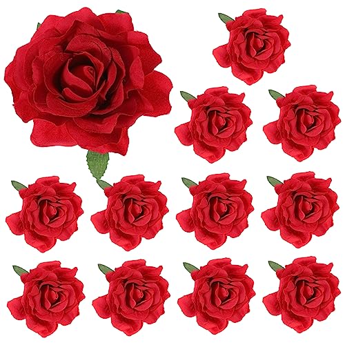 LALADEFIEE 12 Stück Künstliche Rosen-haarspangen Haarspangen Haar-accessoire Für Damen Haarschmuck Mit Künstlichen Rosen Vintage Haarspangen von LALADEFIEE