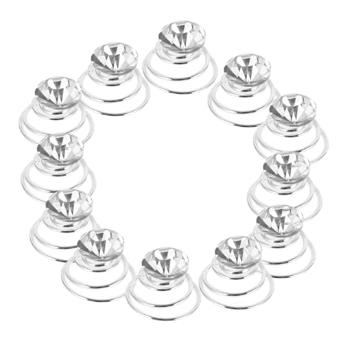 LALADEFIEE 12stücke Damen-haarnadeln Mit Strasssteinen Metallspule Spirale Für Hochzeit Party Abschlussball Geburtstag Silber von LALADEFIEE