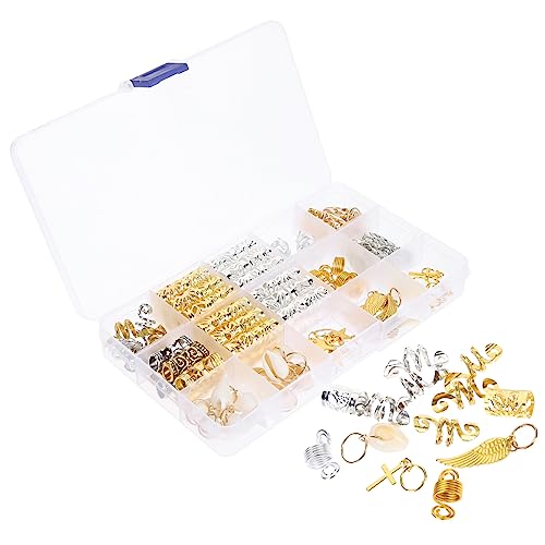 LALADEFIEE 159 Stück Haarschmuck Für Zöpfe Dreadlock-haarmanschetten Ringe Charms Dreadlock-zubehör von LALADEFIEE