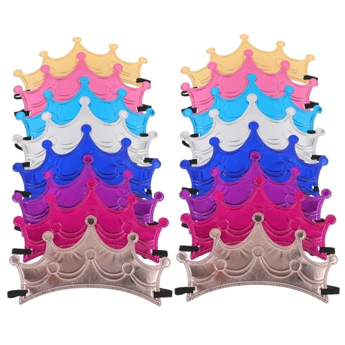 LALADEFIEE 16stücke Teiliges Kindergeburtstagskrone Bunte Partyhüte Für Jungen Und Mädchen Wiederverwendbare Krone Für Geburtstagsfeiern Und Festlichkeiten Mit Charmantem Design Für von LALADEFIEE