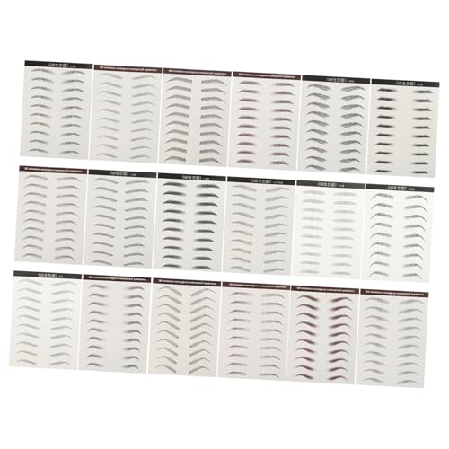 LALADEFIEE 18 Stück Teiliges Wasserfester Augenbrauen tattoos mit Natürlichem Haar Look Wasserfeste Makeup Brow Sticker für Einfache Anwendung Wiederverwendbar Hautschonend und Langlebig von LALADEFIEE