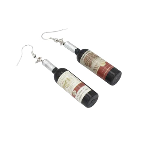 LALADEFIEE 1 Paar Ohrhaken Weinflaschenform Schlichter Ohrschmuck Moderne Ohrringe Ohrhänger in Schwarz LALADEFIEE 1 Paar Ohrhaken Weinflaschenform Schlichter Ohrschmuck Moderne Ohrringe Ohrhänger in Schwarz von LALADEFIEE