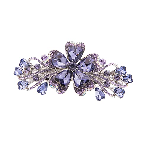 LALADEFIEE Strass-blumen-haarnadel Mit Federschnalle Pferdeschwanzhalter Für Frauen Und Mädchen Eleganter Kopfschmuck von LALADEFIEE