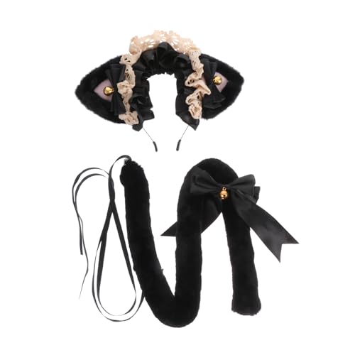 LALADEFIEE Katzenohren Stirnband Aus Spitze Für Cosplay Party Kopfschmuck Katzenkostüm Requisite Geeignet Für Erwachsene von LALADEFIEE