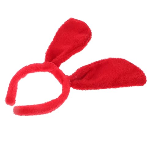 LALADEFIEE Rotes Tierohren Haarband Für Damen Plüsch Kopfschmuck Für Ballpartys Zarter Haarreif Mit Hundeohren Kostümzubehör Für Mottopartys Flauschiges Haaraccessoire Für Mädchen von LALADEFIEE