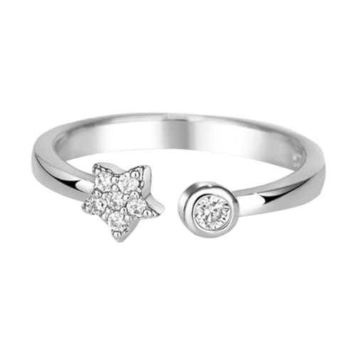 LALADEFIEE Dekorativer Fingerring Damen Sternring Offener Ring Schmuck Elegant Langlebig Als Für Freundinnen Modischer Ringschmuck Für Besondere Anlässe von LALADEFIEE