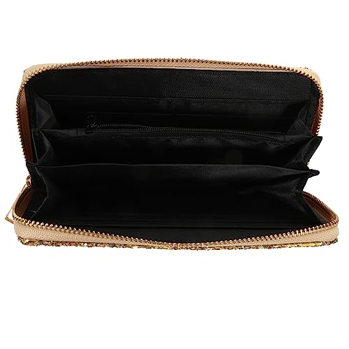 LALADEFIEE 1stück Mode Geldbörse Damen Langer Reißverschluss Geldbeutel Tragbarer Purse Glitzer Damen Geldbeutel Für Reisen Schule Und Arbeit Praktisch Für Karten Bargeld Münzen Und von LALADEFIEE
