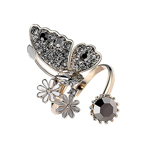 LALADEFIEE 1Stück Verstellbarer Edelstahlring mit Einzigartigem Schmetterlingsdesign Stilvolles Geburtstagsgeschenk für Damen und Mädchen Angenehm zu Tragen für Geeignet von LALADEFIEE