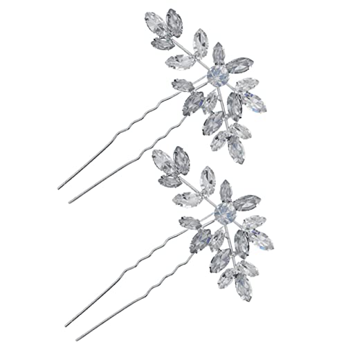 LALADEFIEE 1paar Hochzeits-haarspangen Für Bräute U-förmige Haarnadeln Mit Strass Eleganter Haarschmuck Für Hochsteckfrisuren Und Besondere Anlässe von LALADEFIEE