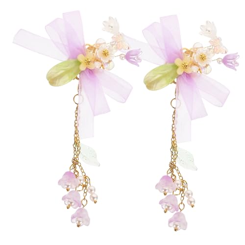 LALADEFIEE Blumen-haarspangen Für Mädchen Mit Quaste Junge Mädchen Haarschmuck Geeignet Für Langes Kurzes Lockiges Und Glattes Haar Modisches Design Für Verschiedene Anlässe von LALADEFIEE