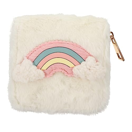 LALADEFIEE Handtasche Für Damen Kleine Geldbörse Mit Reißverschluss Aus Plüsch Gefertigt Zum Organisieren Von Karten Und Bargeld von LALADEFIEE