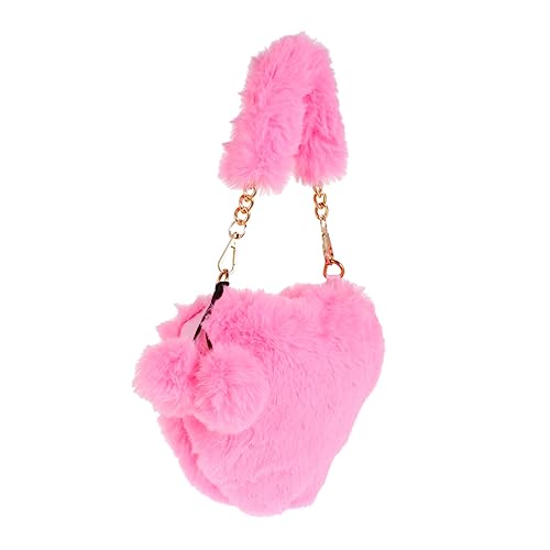 LALADEFIEE Flauschige Plüschhandtasche Herzform Damenhandtasche Tägliche Tasche Für Mädchen Einkaufen Und Ausgehen von LALADEFIEE
