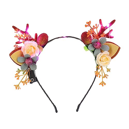 LALADEFIEE Einzigartiges Stirnband in Hirschhornform Kopfschmuck-requisite Für Kostümpartys Leuchtendes Haarband Für Partys von LALADEFIEE