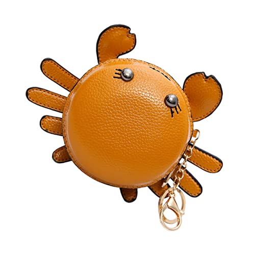 LALADEFIEE 1stück Kawaii Cartoon Schlüsselanhänger Geldbörse Aus Pu-Material Kleine Tragbare Handtasche Für Münzen Und Schlüssel Für Frauen Gelb von LALADEFIEE