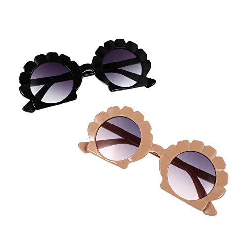 LALADEFIEE 2 Paare Sonnenbrillen Muschelform Outdoor UV Schutz Vintage Style Strandmode für Mädchen Jungen Fasching Karneval von LALADEFIEE