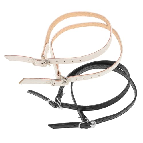 LALADEFIEE 2 Paare Verstellbare Damen Schuhriemen für High Heels Locker Schnürsenkel Leichter Langlebiger Fersenhalter für Sicheren Halt und Komfortables Tragen Weiß und Schwarz von LALADEFIEE