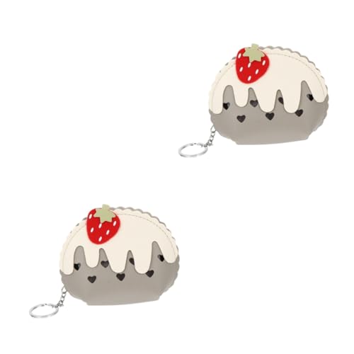 LALADEFIEE 2stücke Süße Erdbeere Geldbörse Mit Reißverschluss Handliche Und Kartenaufbewahrungstasche Für Damen Und Mädchen Für Schlüssel Und Kleingeld von LALADEFIEE