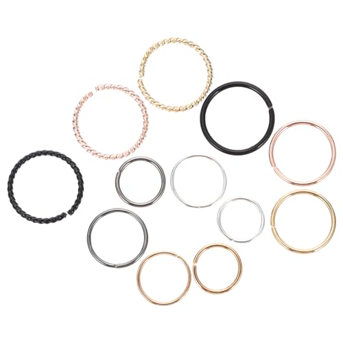 LALADEFIEE 2 Sätze Nasenringe Piercing Allergiefreie Rostbeständige Nasendekorationen Runder Form Schmerzfreie Nasen und Ohrschmuck Accessoires für Damen Teiliges Set von LALADEFIEE