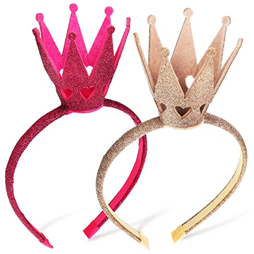 LALADEFIEE 2stücke Kronen-stirnband Für Mädchen Und Kleinkinder Glitzernd Und Schillernd Kopfschmuck Haar Zubehör Für Party Kostümpartys Karneval Und Weihnachten Einheitsgröße Dehnbar Und Beq von LALADEFIEE