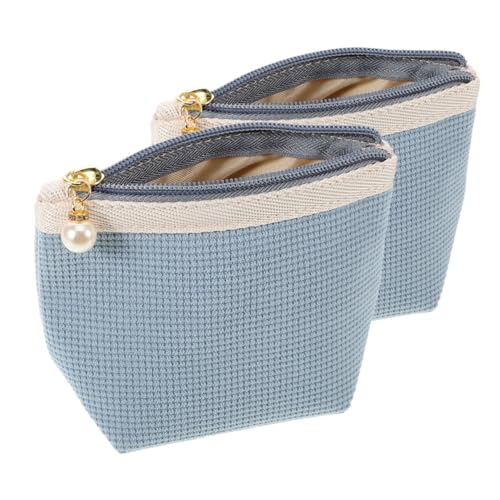 LALADEFIEE 2stücke Mini Kosmetiktaschen Für Damen Praktische Make-up Organizer Für Reisen Aus Weichem Material Für Lippenstifte Und Kleine Essentials Eleganter Farbgebung Fog von LALADEFIEE