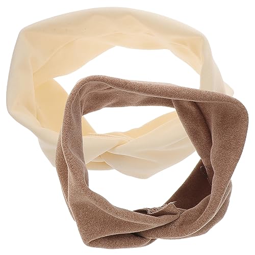LALADEFIEE 2stücke Pack Damen Stirnbänder Mit Knoten Design Stoff Haar Bänder Für Yoga Sport Und Täglichen Gebrauch Angenehm Zu Tragen von LALADEFIEE