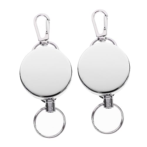 LALADEFIEE 2stücke Einziehbarer Schlüsselhalter Praktischer Schlüsselanhänger Mit Stahldraht Für Ausweise Und Schlüssel Für Büroangestellte Studenten Und Outdoor-enthusiasten von LALADEFIEE