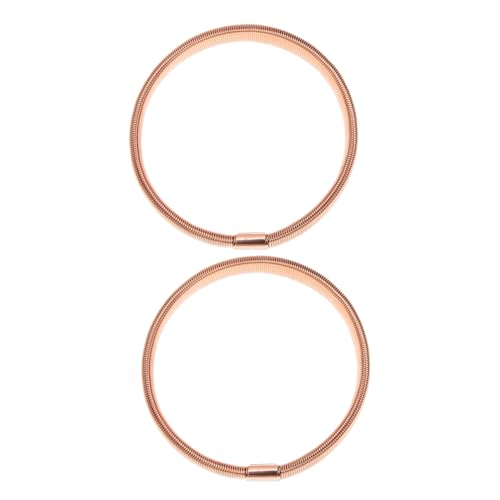 LALADEFIEE 2 Stück Elastischer Armreif Roségold Flexibler Langlebiger Herren Armschmuck Verstellbarer Armring für Ärmel Modisches Einfach Kombinierbares Accessoire von LALADEFIEE