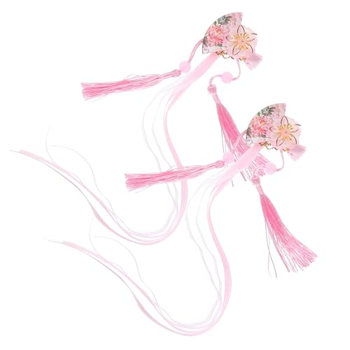 LALADEFIEE Haarschmuck Für Damen Japanische Stil Fächer Haarclips Mit Blumen Und Quasten Haarschmuck Für Frauen Haarklammern Für Ädchen Und Damen Ideal Für Traditionelle Anlässe Und Alltag von LALADEFIEE