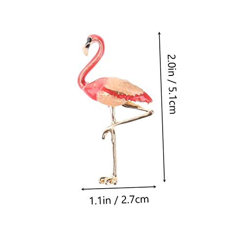 LALADEFIEE 2 Stück Flamingo Brosche Legierungs Anstecknadeln Rot Kleid Deko für Damen Vielseitig Einsetzbar für Party Hochzeit Alltag Schmuck Accessoire für Frauen und Mädchen von LALADEFIEE