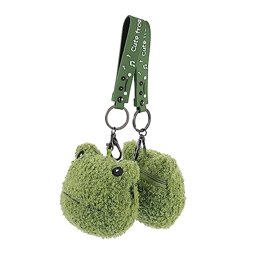 LALADEFIEE 2 Stück Frosch Münzgeldbörse aus Robustem Material Niedliche Mini Portemonnaies für Jungen und Mädchen Leichtes Tragbares Schlüsselanhänger Design für Kleingeld und Kleine von LALADEFIEE
