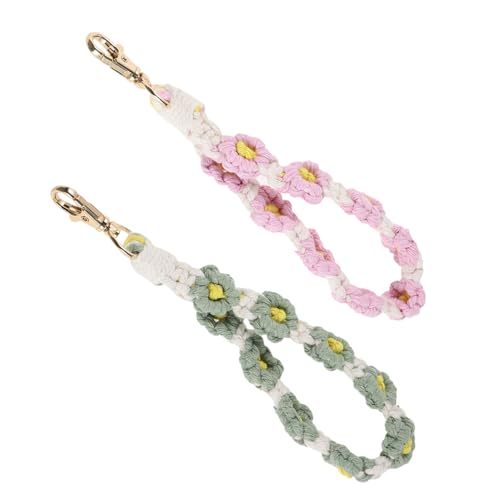 LALADEFIEE Schlüsselanhänger-Armband Mit Makramee-Blumen-schlüsselringhalter Auto-schlüsselanhänger-Gurt Handy-Armband Für Frauen Und Mädchen von LALADEFIEE