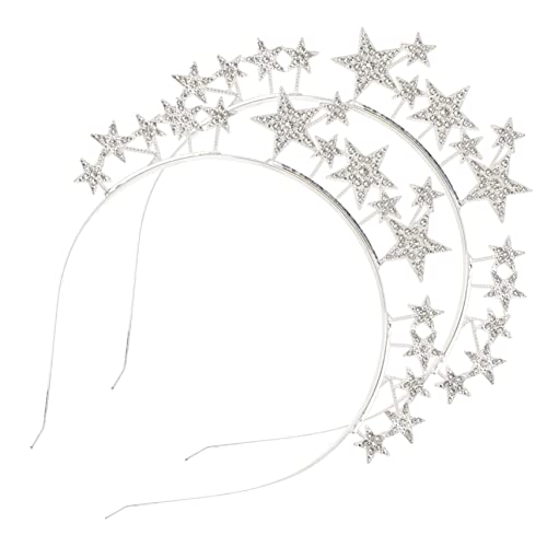 LALADEFIEE 2stücke Stirnband Für Junge Mädchen Metall Haarreifen Sternförmige Stirnbänder Glitzer Stirnband Metall Für Mädchen Festival Haarreifen von LALADEFIEE