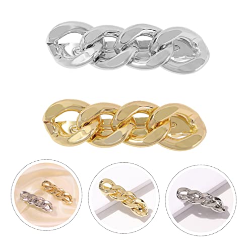 LALADEFIEE 2 Stück Kettenform Haarspange Stilvolle Haarclips für Damen Haarschmuck Ponyclips aus Langlebigem Material für Besondere Anlässe von LALADEFIEE
