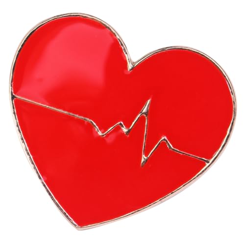 LALADEFIEE 2 Stück Kreative Brosche Herzform Rot Langlebige Legierung Anstecknadel für Kleidung Damen Arzt Krankenschwester Accessoire Modisch Vielseitig für Jacken Mäntel Taschen von LALADEFIEE