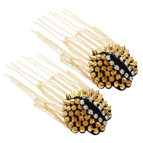 LALADEFIEE 2stücke Vintage Quaste Schulterklappen Metallische Epauletten Mit Kette Für Damen Und Herren Dekoratives Kostümzubehör Für Punk Und Gothic-looks Für Cosplay Und Besondere von LALADEFIEE