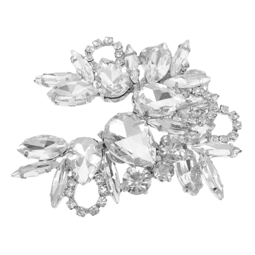 LALADEFIEE 2 Stück Strass Schuhclips Dekorative Schuhschmuck Clips für Damen Vielseitige Schuhdekoration für Pumps High Heels Ballerinas Einfache Anbringung Silberfarben von LALADEFIEE