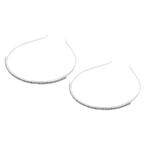 LALADEFIEE 2 Stück Teiliges Haarband mit Funkelnden Strasssteinen Silbernes Stirnband für Damen Chic Haarschmuck für Hochzeiten Partys und Festliche Anlässe von LALADEFIEE